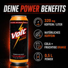 VOLT Power Mix-Max – 320 mg Koffein pro Liter, natürliches Koffein und Cola-Orange-Geschmack