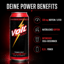 VOLT Power Cola – 320 mg Koffein pro Liter, natürliches Koffein und intensiver Cola-Geschmack