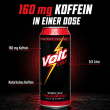 VOLT Power Cola – 160 mg natürliches Koffein in einer 0,5-Liter-Dose